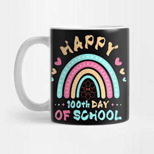 Happy 100Th Day Of School Teacher Kids 100 Days Rainbow Mug